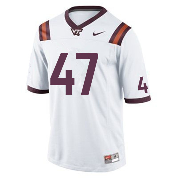 Men #47 John Ransom Virginia Tech Hokies College Football Jerseys Sale-White - Click Image to Close